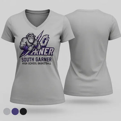 South Garner High School Basketball Women's Short Sleeve V-neck Shirt - 21