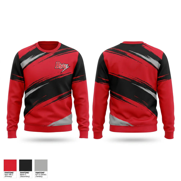 Crew Neck Sweatshirt, Chicago Blitz Youth Football and Cheer, , Teamtime, Team time, sublimation, custom sports apparel, team uniforms, spirit wear, spiritwear, sports uniforms, custom shirts, team store, custom team store, fundraiser sports, apparel fundraiser