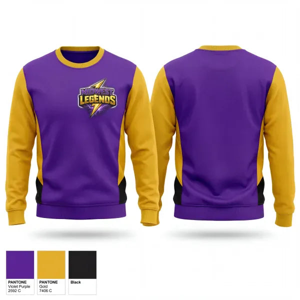 Crew Neck Sweatshirt, Midwest Legends, Cheer, Teamtime, Team time, sublimation, custom sports apparel, team uniforms, spirit wear, spiritwear, sports uniforms, custom shirts, team store, custom team store, fundraiser sports, apparel fundraiser