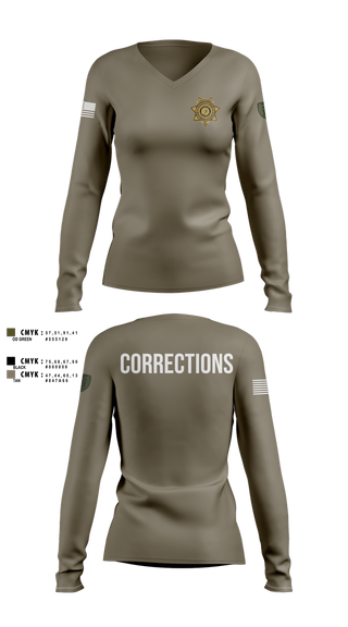 Womens Long Sleeve Vneck Shirt, 1-51 ADA BN, Army, Teamtime, Team time, sublimation, custom sports apparel, team uniforms, spirit wear, spiritwear, sports uniforms, custom shirts, team store, custom team store, fundraiser sports, apparel fundraiser