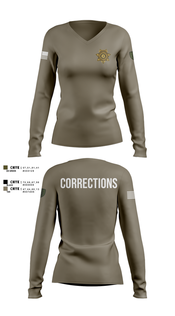 Womens Long Sleeve Vneck Shirt, 1-51 ADA BN, Army, Teamtime, Team time, sublimation, custom sports apparel, team uniforms, spirit wear, spiritwear, sports uniforms, custom shirts, team store, custom team store, fundraiser sports, apparel fundraiser