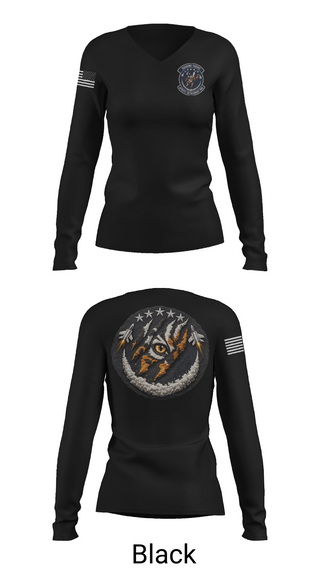 Womens Long Sleeve Vneck Shirt, DET 006 Soaring Tigers, Air Force, Teamtime, Team time, sublimation, custom sports apparel, team uniforms, spirit wear, spiritwear, sports uniforms, custom shirts, team store, custom team store, fundraiser sports, apparel fundraiser