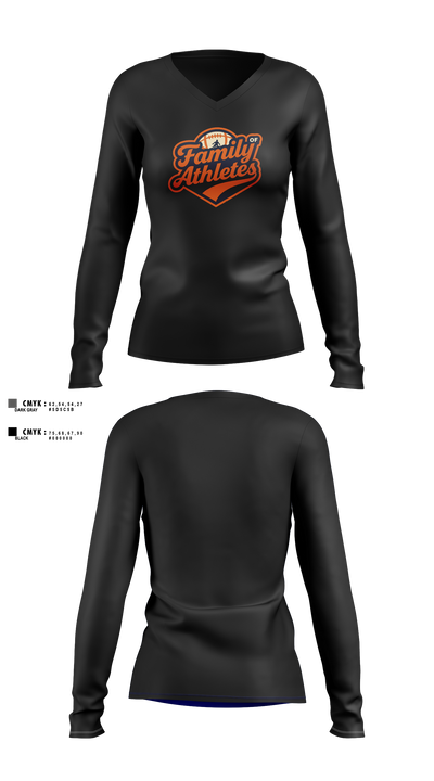Family Of Athletes Women's Long Sleeve V-neck Shirt - 2