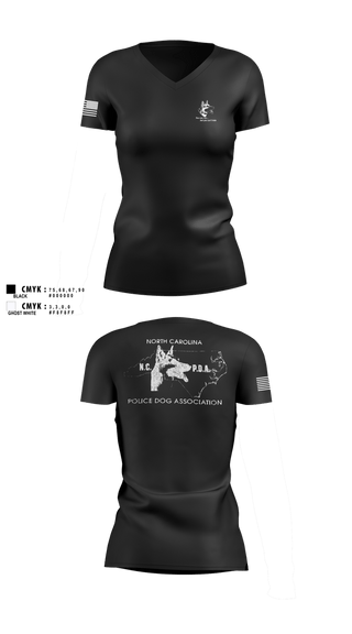Womens Short Sleeve Vneck Shirt, North Carolina Police Dog Association, Police, Teamtime, Team time, sublimation, custom sports apparel, team uniforms, spirit wear, spiritwear, sports uniforms, custom shirts, team store, custom team store, fundraiser sports, apparel fundraiser