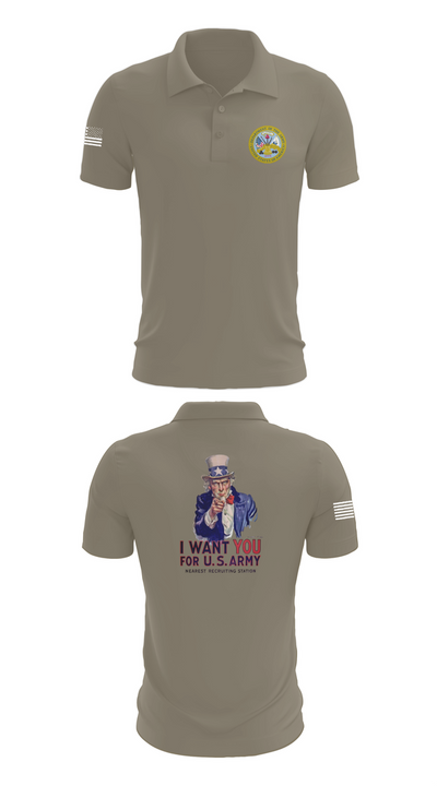 US Army I Want You 76454793 Short Sleeve Performance Polo - 67