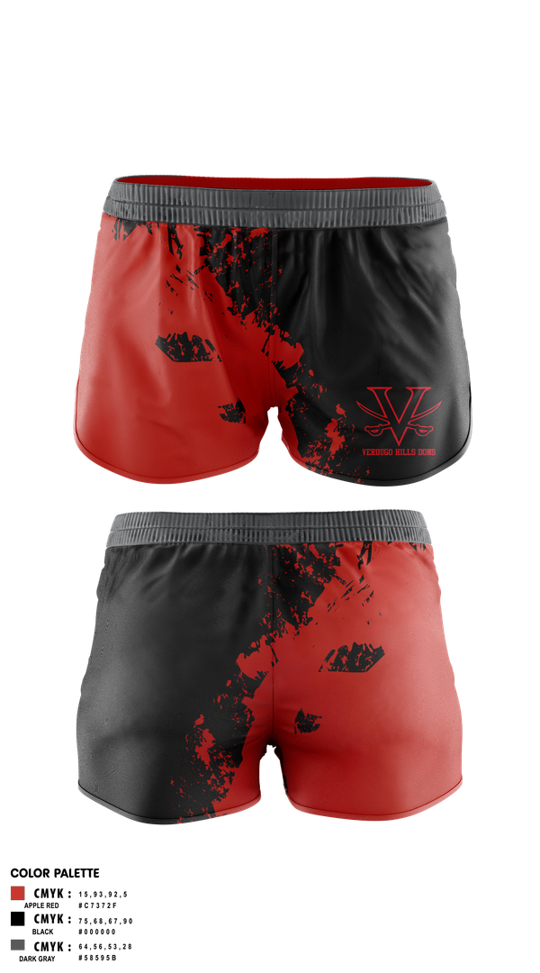 Womens Shorts, Verdugo hills dons, , Teamtime, Team time, sublimation, custom sports apparel, team uniforms, spirit wear, spiritwear, sports uniforms, custom shirts, team store, custom team store, fundraiser sports, apparel fundraiser