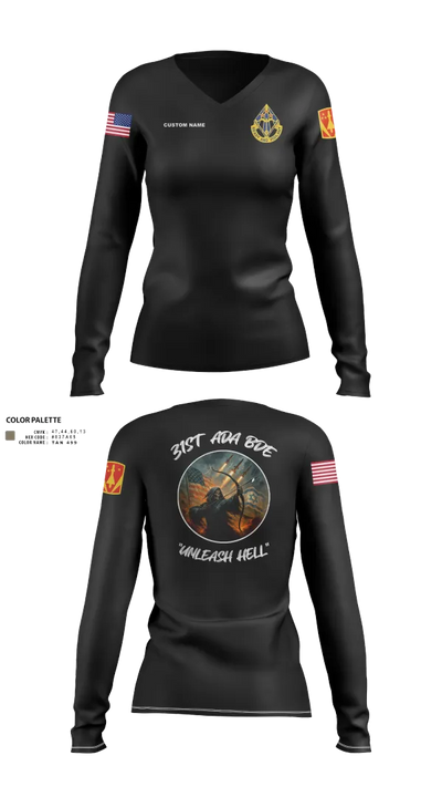 HHB, 31st ADA BDE 93964777 Women's Long Sleeve V-neck Shirt - 40