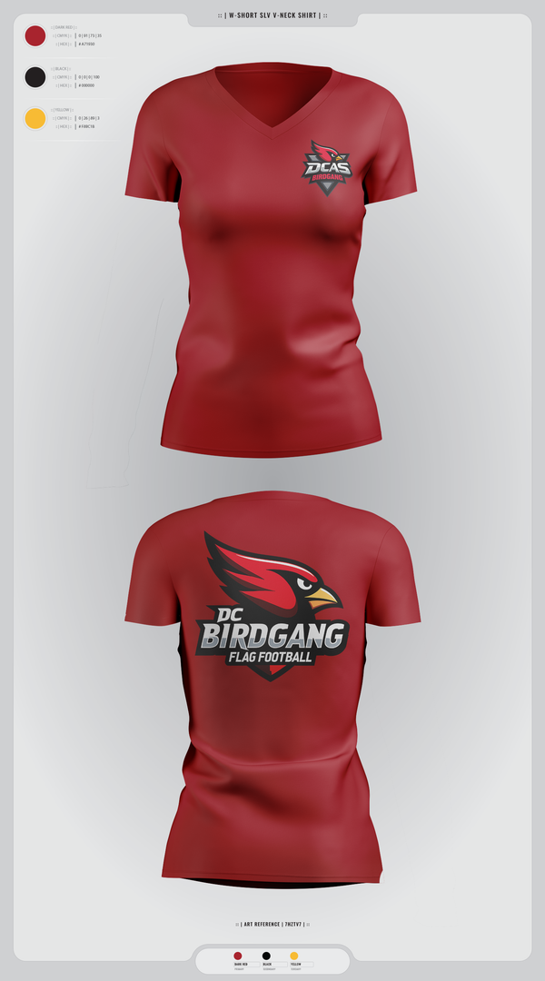 Womens Short Sleeve Vneck Shirt, Derby City Birdgang, , Teamtime, Team time, sublimation, custom sports apparel, team uniforms, spirit wear, spiritwear, sports uniforms, custom shirts, team store, custom team store, fundraiser sports, apparel fundraiser