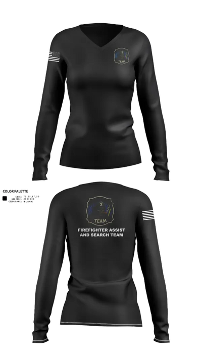 District 3 Fast 34907938 Women's Long Sleeve V-neck Shirt - 1