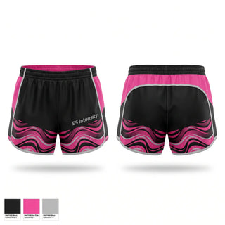 Womens Shorts, ES Intensity, Cheer, Teamtime, Team time, sublimation, custom sports apparel, team uniforms, spirit wear, spiritwear, sports uniforms, custom shirts, team store, custom team store, fundraiser sports, apparel fundraiser