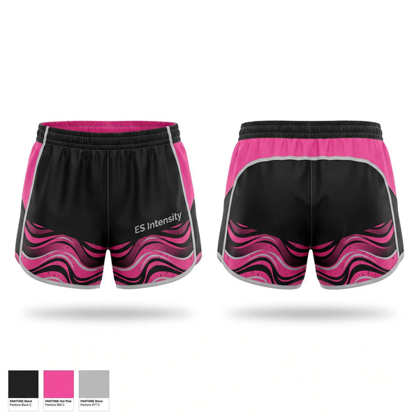 Womens Shorts, ES Intensity, Cheer, Teamtime, Team time, sublimation, custom sports apparel, team uniforms, spirit wear, spiritwear, sports uniforms, custom shirts, team store, custom team store, fundraiser sports, apparel fundraiser
