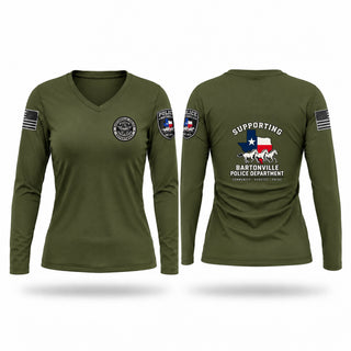 Womens Long Sleeve Vneck Shirt, BVPD, Police, Teamtime, Team time, sublimation, custom sports apparel, team uniforms, spirit wear, spiritwear, sports uniforms, custom shirts, team store, custom team store, fundraiser sports, apparel fundraiser