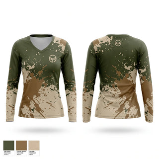 Womens Long Sleeve Vneck Shirt, Camp Kio, , Teamtime, Team time, sublimation, custom sports apparel, team uniforms, spirit wear, spiritwear, sports uniforms, custom shirts, team store, custom team store, fundraiser sports, apparel fundraiser