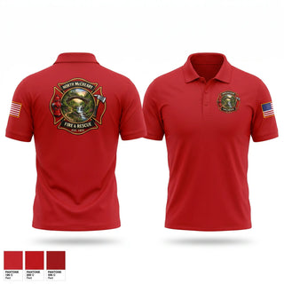 Short Sleeve Performance Polo, North McCreary Fire & Rescue, Fire Department, Teamtime, Team time, sublimation, custom sports apparel, team uniforms, spirit wear, spiritwear, sports uniforms, custom shirts, team store, custom team store, fundraiser sports, apparel fundraiser