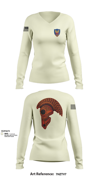 Womens Long Sleeve Vneck Shirt, HHC, 311th (T)SC, , Teamtime, Team time, sublimation, custom sports apparel, team uniforms, spirit wear, spiritwear, sports uniforms, custom shirts, team store, custom team store, fundraiser sports, apparel fundraiser