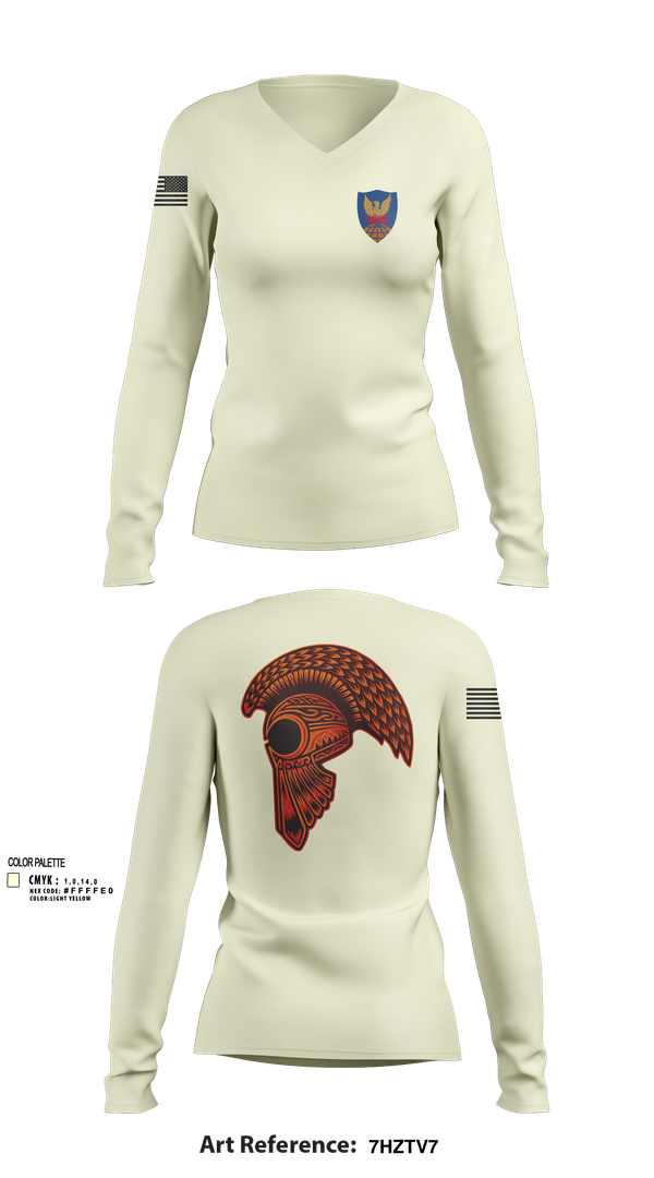 Womens Long Sleeve Vneck Shirt, HHC, 311th (T)SC, , Teamtime, Team time, sublimation, custom sports apparel, team uniforms, spirit wear, spiritwear, sports uniforms, custom shirts, team store, custom team store, fundraiser sports, apparel fundraiser