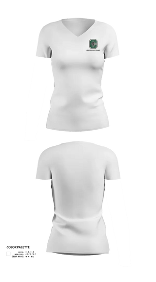 Womens Short Sleeve Vneck Shirt, Coopersville Dance Team, Spirit Store, Teamtime, Team time, sublimation, custom sports apparel, team uniforms, spirit wear, spiritwear, sports uniforms, custom shirts, team store, custom team store, fundraiser sports, apparel fundraiser