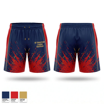 NY American Legion Baseball Athletic Shorts With Pockets - 1