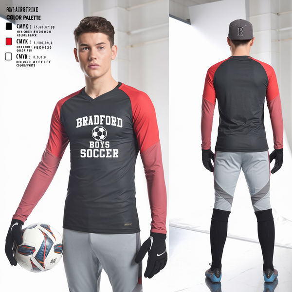 Long Sleeve Performance Shirt, Bradford Boys Soccer, Men's Soccer, Teamtime, Team time, sublimation, custom sports apparel, team uniforms, spirit wear, spiritwear, sports uniforms, custom shirts, team store, custom team store, fundraiser sports, apparel fundraiser