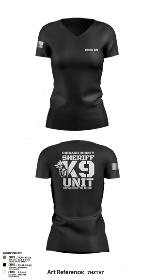Womens Short Sleeve Vneck Shirt, Chisago County K9 Unit, , Teamtime, Team time, sublimation, custom sports apparel, team uniforms, spirit wear, spiritwear, sports uniforms, custom shirts, team store, custom team store, fundraiser sports, apparel fundraiser