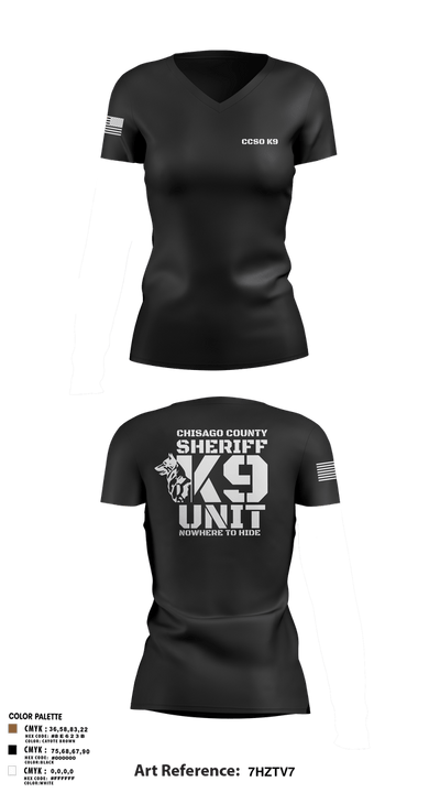 Chisago County K9 Unit 88074556 Women's Short Sleeve V-neck Shirt - 107