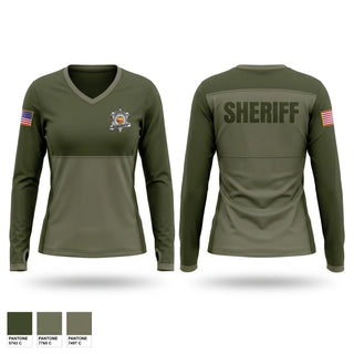 Womens Long Sleeve Vneck Shirt, Crawford county sheriffs office, Police, Teamtime, Team time, sublimation, custom sports apparel, team uniforms, spirit wear, spiritwear, sports uniforms, custom shirts, team store, custom team store, fundraiser sports, apparel fundraiser