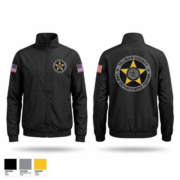 Windbreaker, Tillman County Law Enforcement Center, Police, Teamtime, Team time, sublimation, custom sports apparel, team uniforms, spirit wear, spiritwear, sports uniforms, custom shirts, team store, custom team store, fundraiser sports, apparel fundraiser