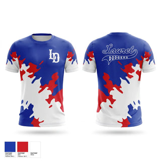Short Sleeve Performance Shirt, Laurel Dodgers, Baseball, Teamtime, Team time, sublimation, custom sports apparel, team uniforms, spirit wear, spiritwear, sports uniforms, custom shirts, team store, custom team store, fundraiser sports, apparel fundraiser
