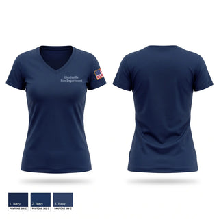 Womens Short Sleeve Vneck Shirt, Lloydsville Fire Department, Fire Department, Teamtime, Team time, sublimation, custom sports apparel, team uniforms, spirit wear, spiritwear, sports uniforms, custom shirts, team store, custom team store, fundraiser sports, apparel fundraiser