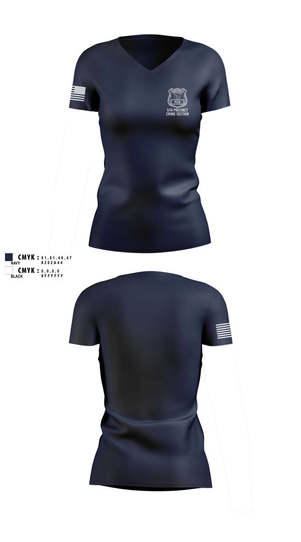 Womens Short Sleeve Vneck Shirt, 5th PCT Crime Section, , Teamtime, Team time, sublimation, custom sports apparel, team uniforms, spirit wear, spiritwear, sports uniforms, custom shirts, team store, custom team store, fundraiser sports, apparel fundraiser