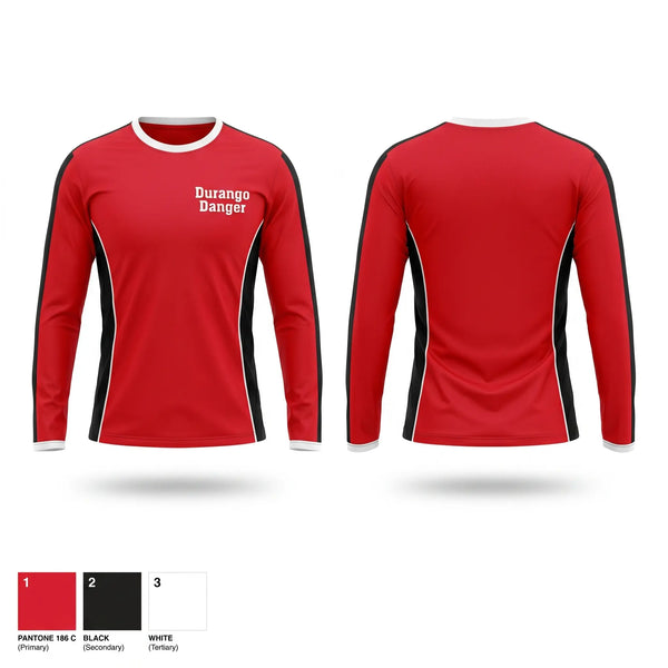 Long Sleeve Performance Shirt, Durango Danger, Softball, Teamtime, Team time, sublimation, custom sports apparel, team uniforms, spirit wear, spiritwear, sports uniforms, custom shirts, team store, custom team store, fundraiser sports, apparel fundraiser