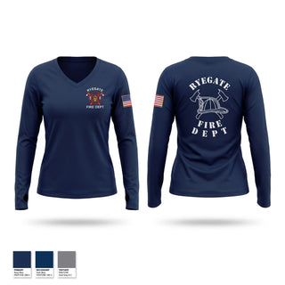 Womens Long Sleeve Vneck Shirt, Ryegate Fire Department, Fire Department, Teamtime, Team time, sublimation, custom sports apparel, team uniforms, spirit wear, spiritwear, sports uniforms, custom shirts, team store, custom team store, fundraiser sports, apparel fundraiser