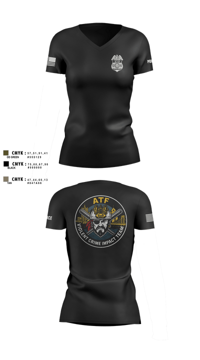 ATF 41951708 Women's Short Sleeve V-neck Shirt - 2