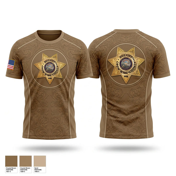 Short Sleeve Performance Shirt, Crow Wing County Sheriff, Police, Teamtime, Team time, sublimation, custom sports apparel, team uniforms, spirit wear, spiritwear, sports uniforms, custom shirts, team store, custom team store, fundraiser sports, apparel fundraiser