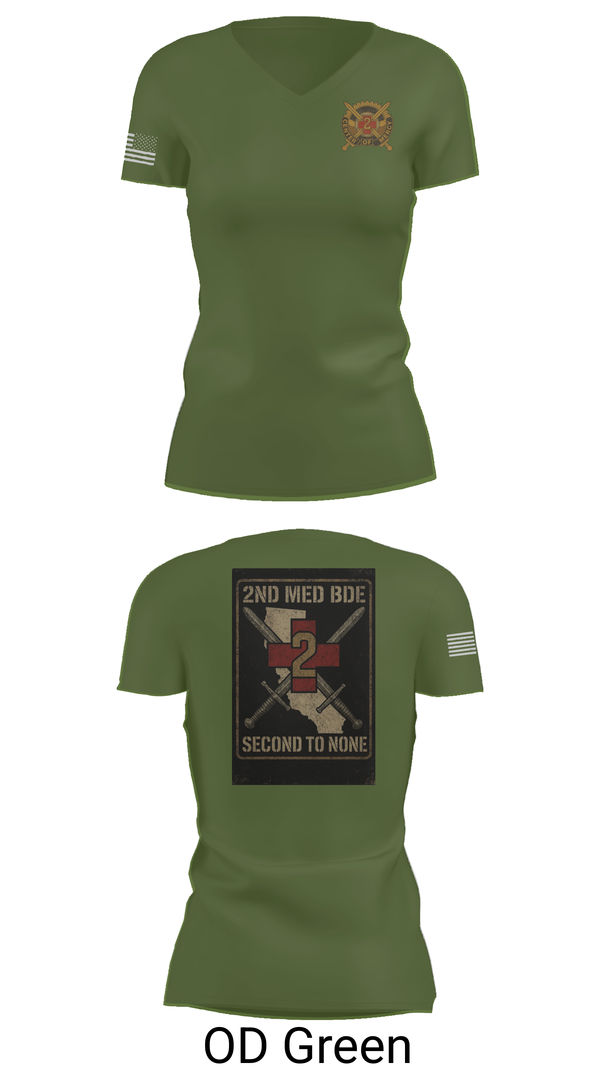 Womens Short Sleeve Vneck Shirt, 2nd Medical Brigade, , Teamtime, Team time, sublimation, custom sports apparel, team uniforms, spirit wear, spiritwear, sports uniforms, custom shirts, team store, custom team store, fundraiser sports, apparel fundraiser