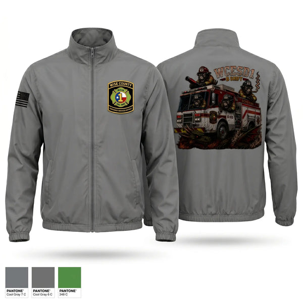 Windbreaker, WCESD1 B shift, Fire Department, Teamtime, Team time, sublimation, custom sports apparel, team uniforms, spirit wear, spiritwear, sports uniforms, custom shirts, team store, custom team store, fundraiser sports, apparel fundraiser