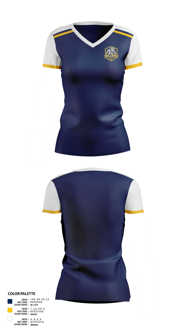 Womens Short Sleeve Vneck Shirt, Bladenboro Bulldogs, Women's Soccer, Teamtime, Team time, sublimation, custom sports apparel, team uniforms, spirit wear, spiritwear, sports uniforms, custom shirts, team store, custom team store, fundraiser sports, apparel fundraiser