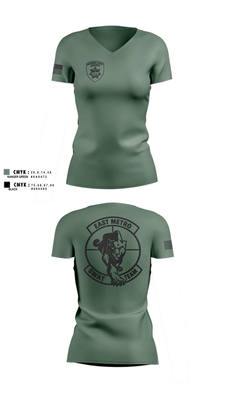 Womens Short Sleeve Vneck Shirt, East Metro SWAT, Police, Teamtime, Team time, sublimation, custom sports apparel, team uniforms, spirit wear, spiritwear, sports uniforms, custom shirts, team store, custom team store, fundraiser sports, apparel fundraiser