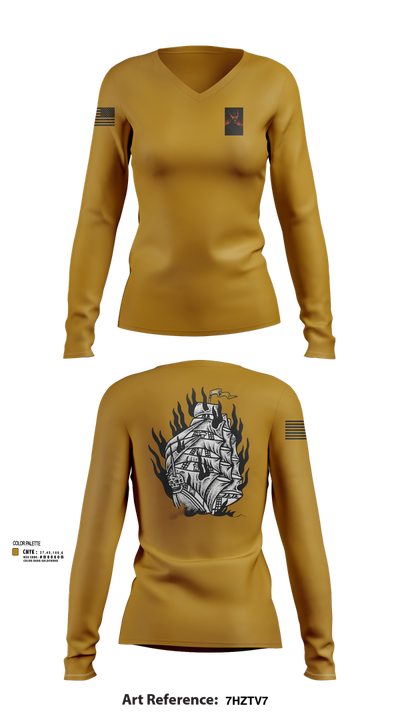 Border patrol 16700191 Women's Long Sleeve V-neck Shirt - 102