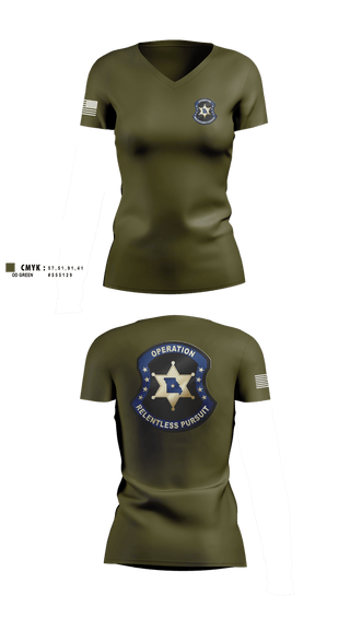 Womens Short Sleeve Vneck Shirt, Operation Relentless Pursuit, Police, Teamtime, Team time, sublimation, custom sports apparel, team uniforms, spirit wear, spiritwear, sports uniforms, custom shirts, team store, custom team store, fundraiser sports, apparel fundraiser