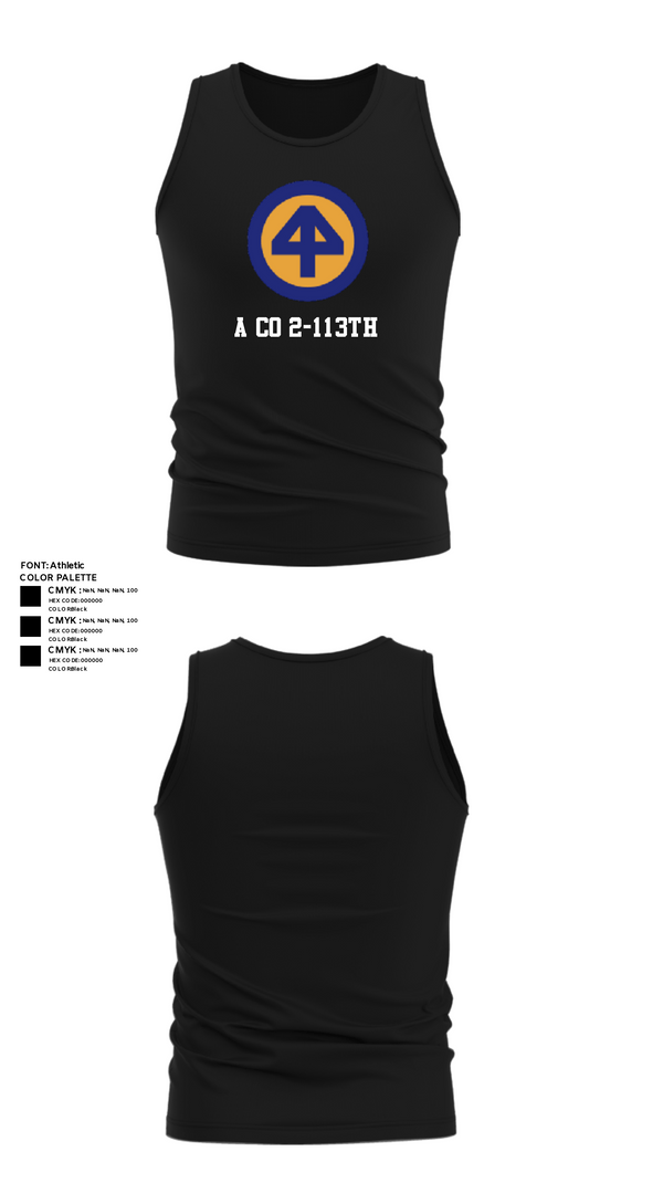 Tank Top, A CO 2-113th, Army, Teamtime, Team time, sublimation, custom sports apparel, team uniforms, spirit wear, spiritwear, sports uniforms, custom shirts, team store, custom team store, fundraiser sports, apparel fundraiser