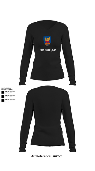 Women's Long Sleeve Vneck Shirt, HHC, 311th (T)SC, , Teamtime, Team time, sublimation, custom sports apparel, team uniforms, spirit wear, spiritwear, sports uniforms, custom shirts, team store, custom team store, fundraiser sports, apparel fundraiser