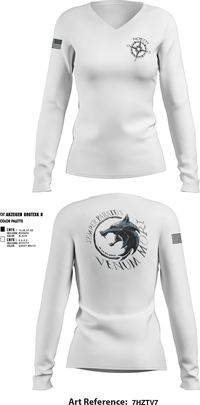 NIRT 4083324 Women's Long Sleeve V-neck Shirt - 12