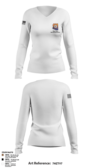 Women's Long Sleeve Vneck Shirt, Westridge Recruiting Station, Army, Teamtime, Team time, sublimation, custom sports apparel, team uniforms, spirit wear, spiritwear, sports uniforms, custom shirts, team store, custom team store, fundraiser sports, apparel fundraiser