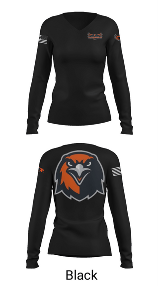Women's Long Sleeve Vneck Shirt, Thunderhawks, Baseball, Teamtime, Team time, sublimation, custom sports apparel, team uniforms, spirit wear, spiritwear, sports uniforms, custom shirts, team store, custom team store, fundraiser sports, apparel fundraiser