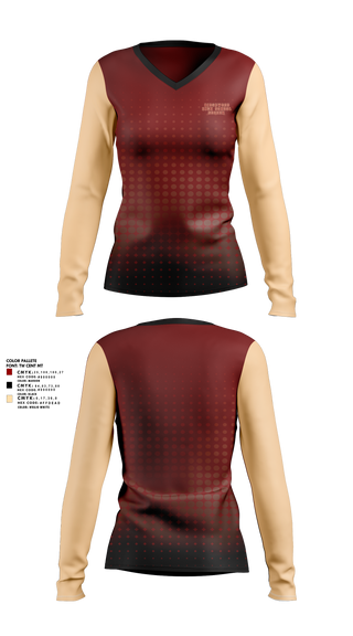 Women's Long Sleeve Vneck Shirt, Ridgewood High School, Women's Soccer, Teamtime, Team time, sublimation, custom sports apparel, team uniforms, spirit wear, spiritwear, sports uniforms, custom shirts, team store, custom team store, fundraiser sports, apparel fundraiser