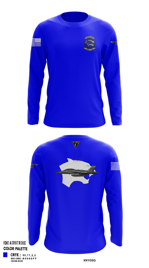 Long Sleeve Performance Shirt, VAQ-139 Cougars, Navy, Teamtime, Team time, sublimation, custom sports apparel, team uniforms, spirit wear, spiritwear, sports uniforms, custom shirts, team store, custom team store, fundraiser sports, apparel fundraiser