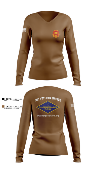 Women's Long Sleeve Vneck Shirt, B/2-327th, , Teamtime, Team time, sublimation, custom sports apparel, team uniforms, spirit wear, spiritwear, sports uniforms, custom shirts, team store, custom team store, fundraiser sports, apparel fundraiser