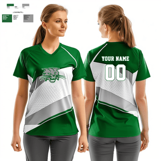 Women's Short Sleeve Vneck Shirt, Burley High School Volleyball, Women's Volleyball, Teamtime, Team time, sublimation, custom sports apparel, team uniforms, spirit wear, spiritwear, sports uniforms, custom shirts, team store, custom team store, fundraiser sports, apparel fundraiser