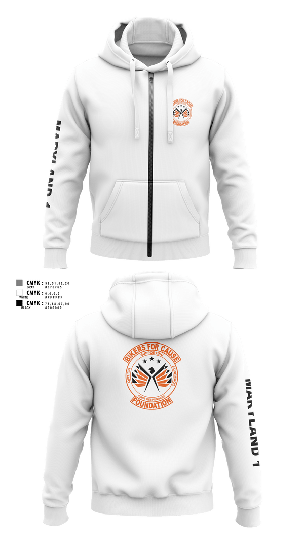 Zip Hoodie, Bikers For Cause Foundation, , Teamtime, Team time, sublimation, custom sports apparel, team uniforms, spirit wear, spiritwear, sports uniforms, custom shirts, team store, custom team store, fundraiser sports, apparel fundraiser